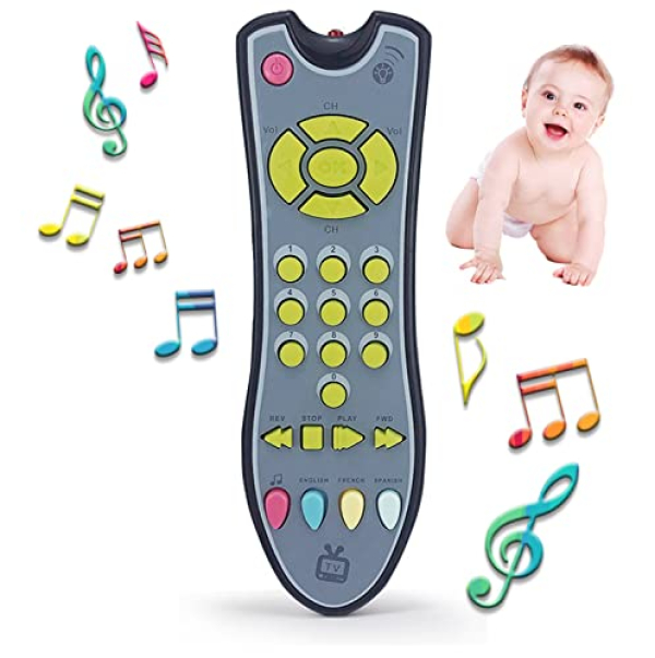 CCYYZZ Baby Remote Control Toy, Musical Toy with Light and Sounds, Learning for 12 Months+ Infants, Toddlers, Babies, Multi-Language Development from Number 0-9 in English,…