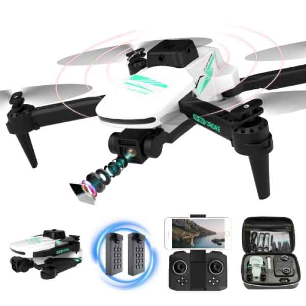 TizzyToy Drone with Camera 4K, Drones for adults, WiFi FPV RC Quadcopter with Gesture Control, 3D FlipFoldable Mini Drones Toys Gifts for Kids Beginners, Drone…